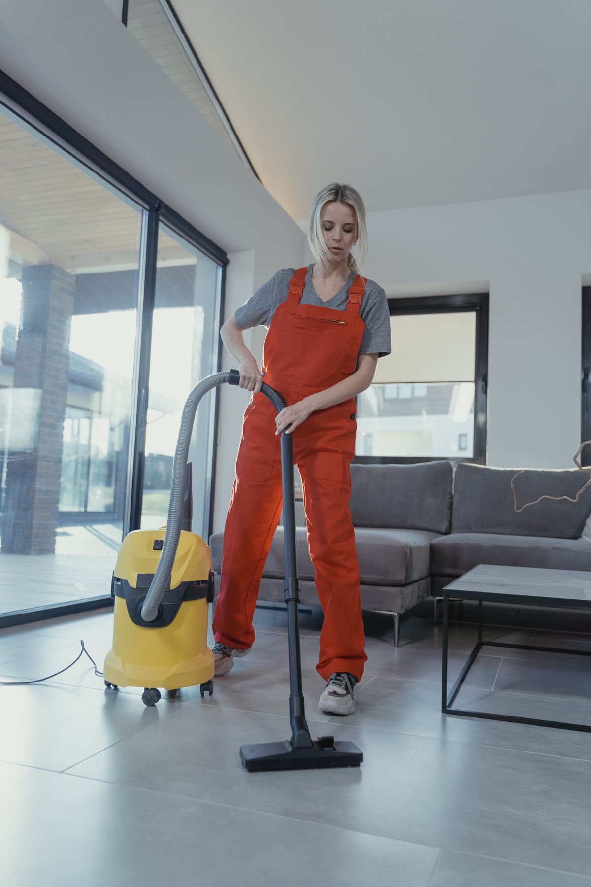 Routine vacuuming during a standard cleaning visit
